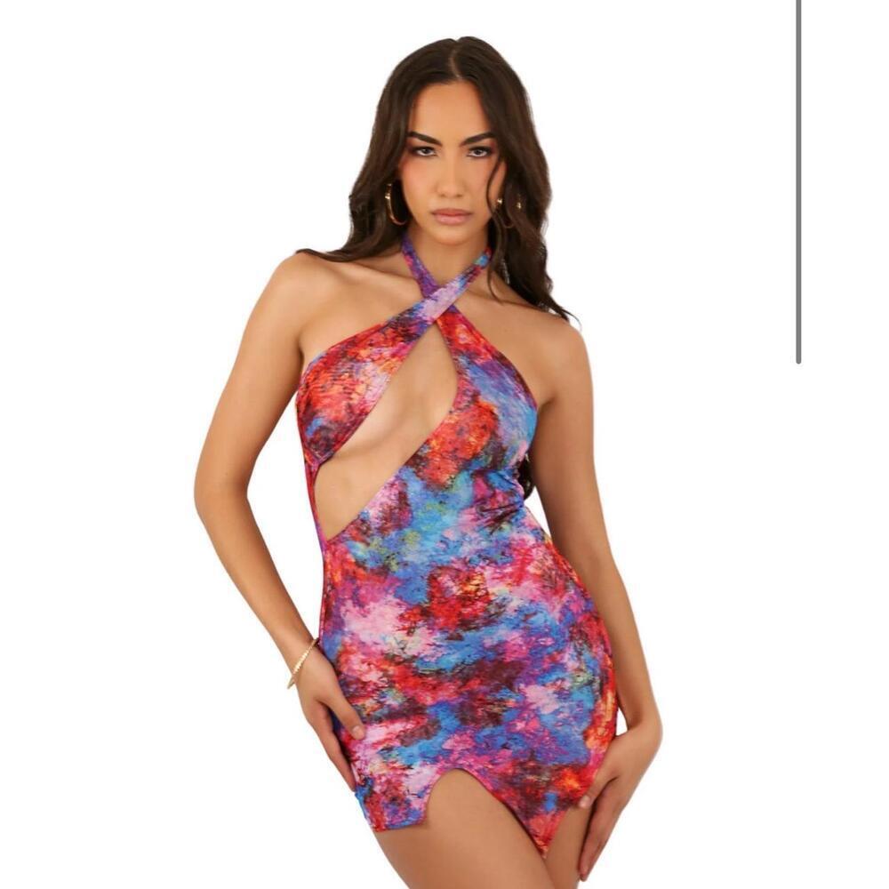 NWT Melissa Simone Dana Mini Mesh Dress‎ Size Medium